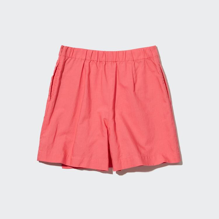 Uniqlo Linen Blend Skort Sukne Damske Ruzove | EWMIOB-895
