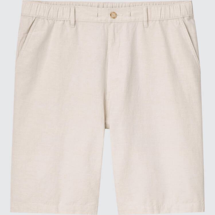 Uniqlo Linen Blend Sortky Panske Béžové | XJRBUC-412