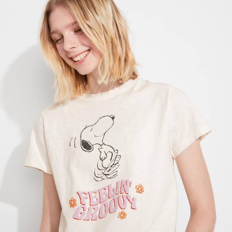 Uniqlo Love Sunshine & Peanuts Ut Grafika Tricko Damske Biele | AEZCPK-427