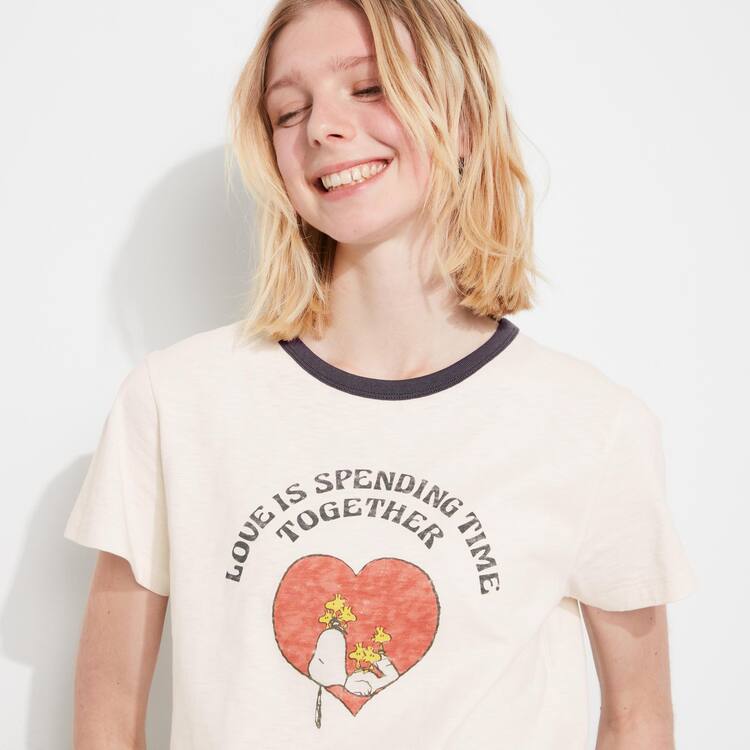 Uniqlo Love Sunshine & Peanuts Ut Grafika Tricko Damske Biele | YORWLA-739
