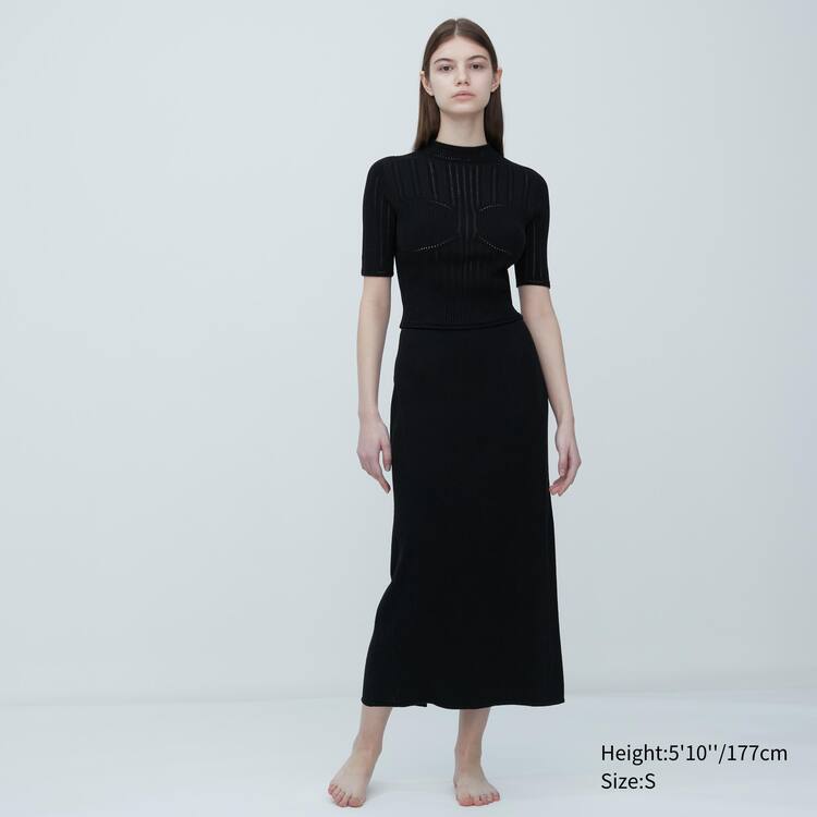 Uniqlo Mame Kurogouchi 3d Knit Seamless Mesh Half Sleeve Kosele Damske Čierne | KIFLXB-893