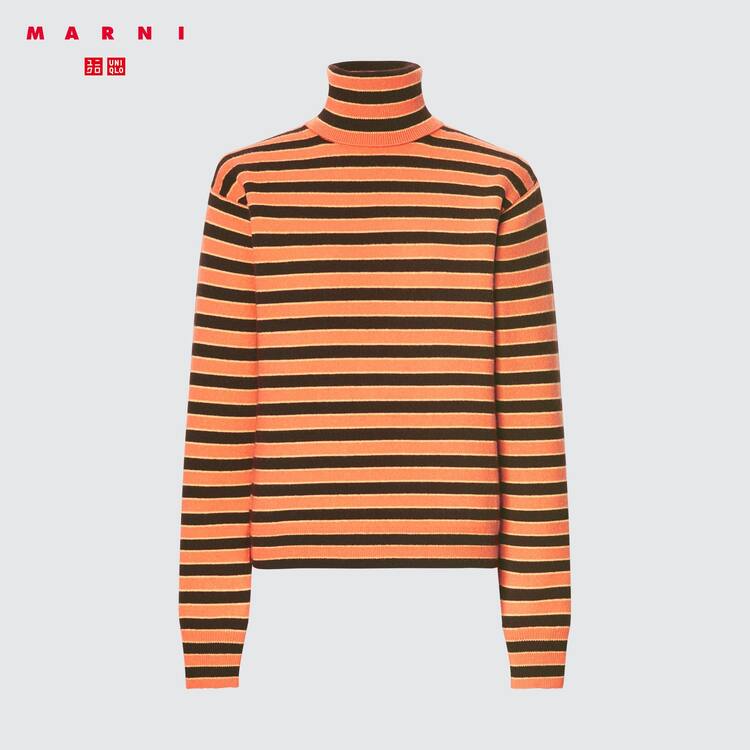 Uniqlo Marni Cashmere Pruhované Turtleneck Pleteniny Damske Oranžové | ZBGCIL-185