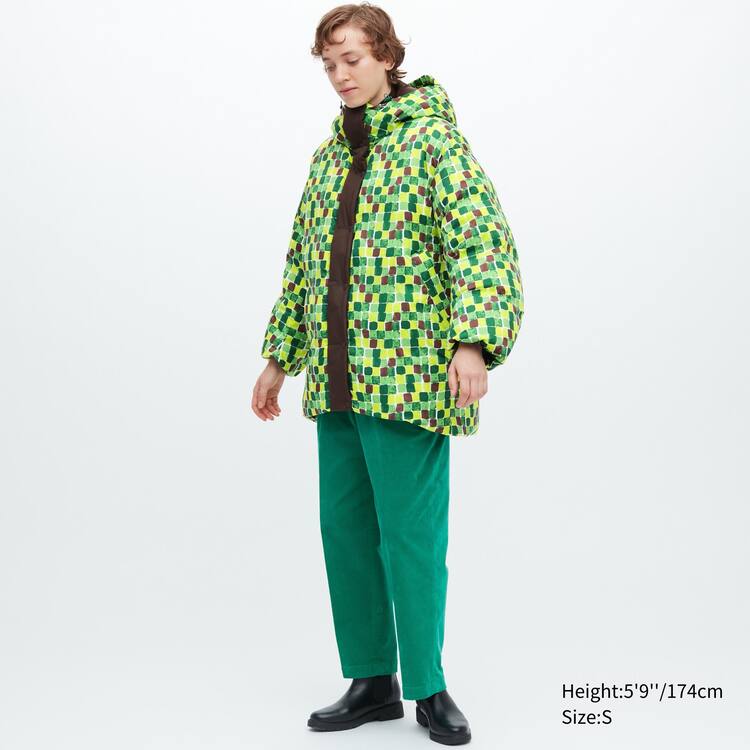 Uniqlo Marni Down Printed Oversized Kabáty Damske Zelene | SLEJMV-943