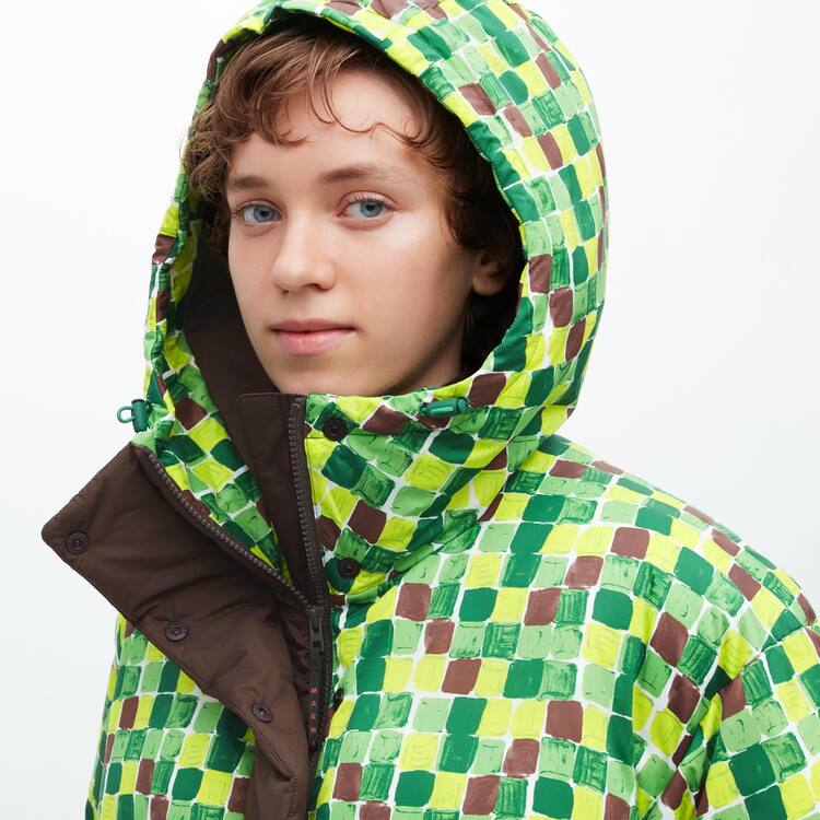 Uniqlo Marni Down Printed Oversized Kabáty Damske Zelene | SLEJMV-943