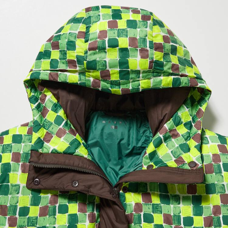 Uniqlo Marni Down Printed Oversized Kabáty Damske Zelene | SLEJMV-943