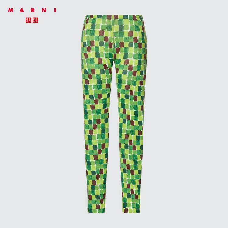 Uniqlo Marni Heattech Printed Thermal Leginy Damske Zelene | YODSFM-095