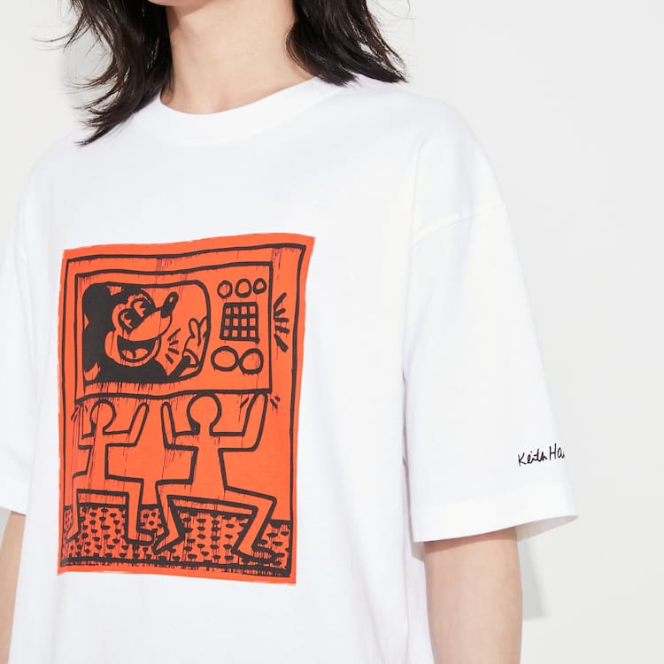Uniqlo Mickey X Keith Haring Ut Grafika Tricko Panske Biele | CVNLMI-917