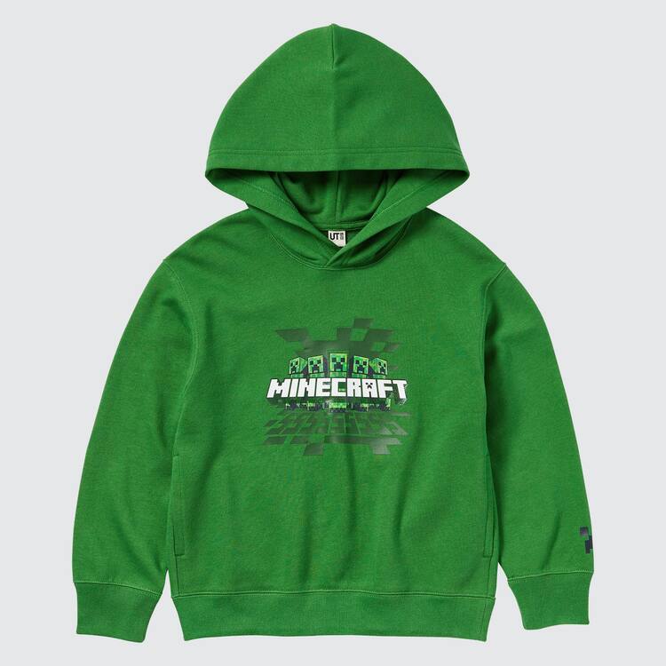 Uniqlo Minecraft Ut Grafika Sweat Mikiny S Kapucňou Detske Zelene | BEWVYZ-701