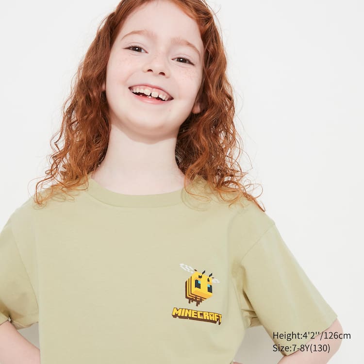 Uniqlo Minecraft Ut Grafika Tricko Detske Béžové | SHCPGM-375