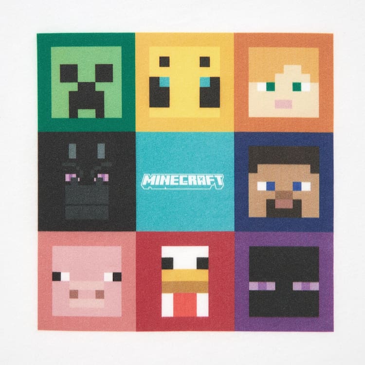 Uniqlo Minecraft Ut Grafika Tricko Detske Biele | XONLMA-049