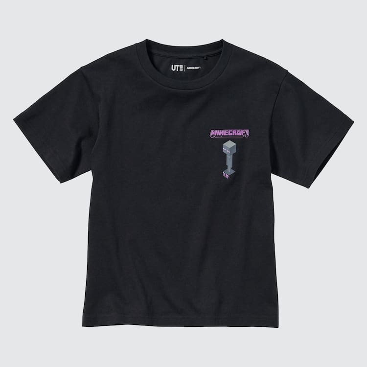 Uniqlo Minecraft Ut Grafika Tricko Detske Čierne | ZOYKIC-629