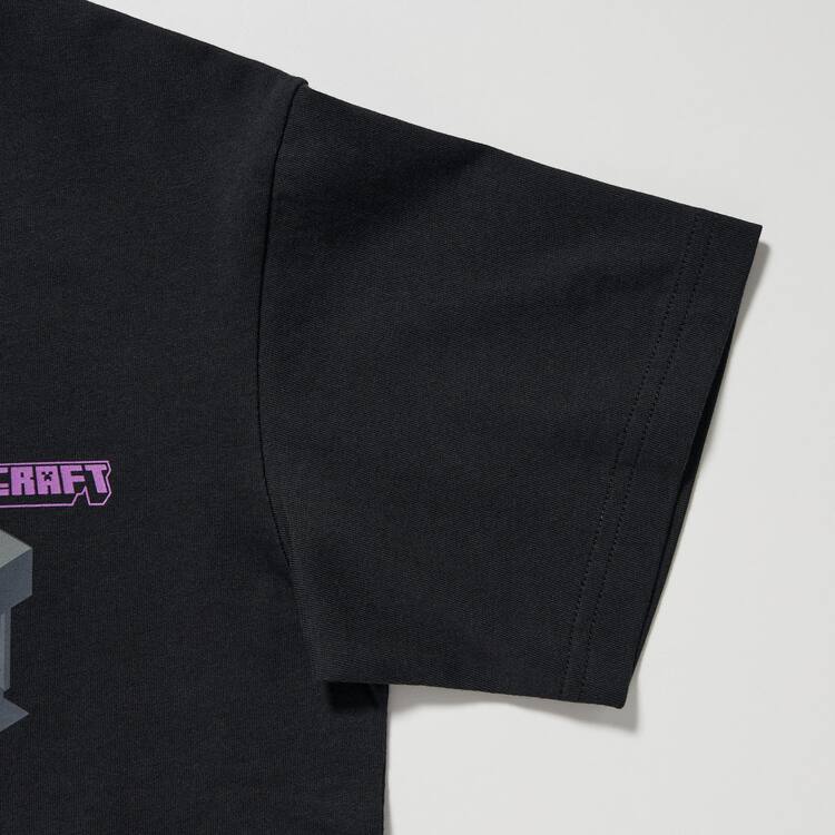 Uniqlo Minecraft Ut Grafika Tricko Detske Čierne | ZOYKIC-629