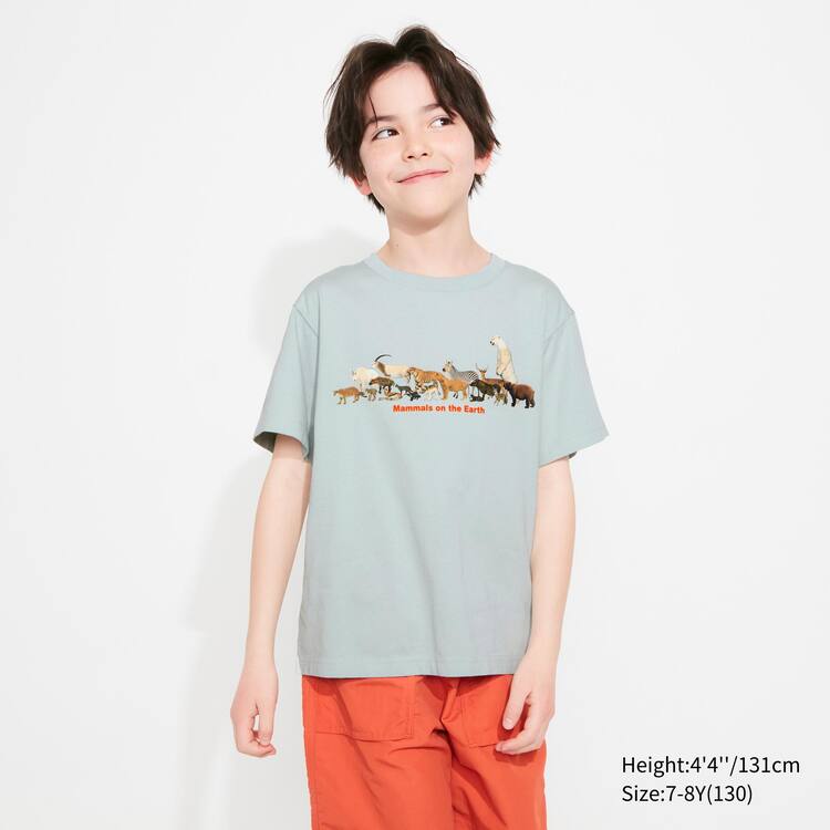 Uniqlo National Museum Of Nature And Science Tokyo Ut Grafika Tricko Detske Svetlo Zelene | GICEAD-857