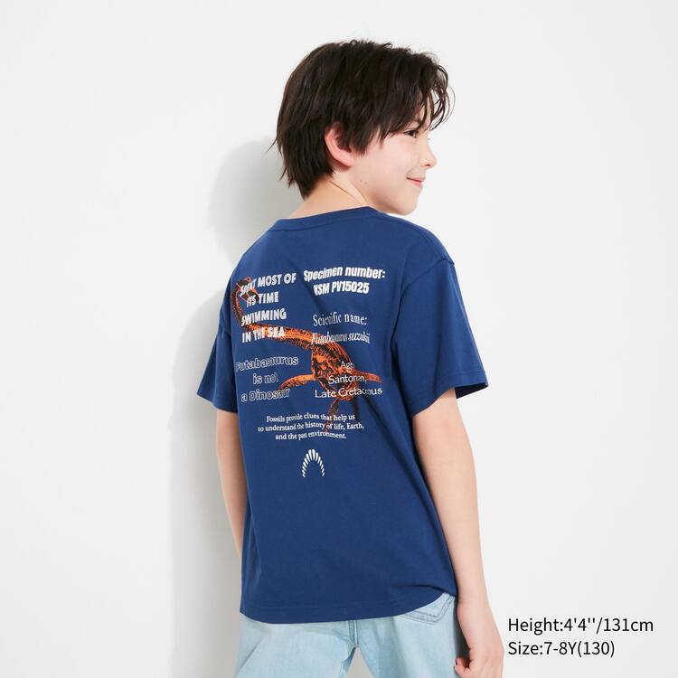 Uniqlo National Museum Of Nature And Science Tokyo Ut Grafika Tricko Detske Modre | QITOXV-725