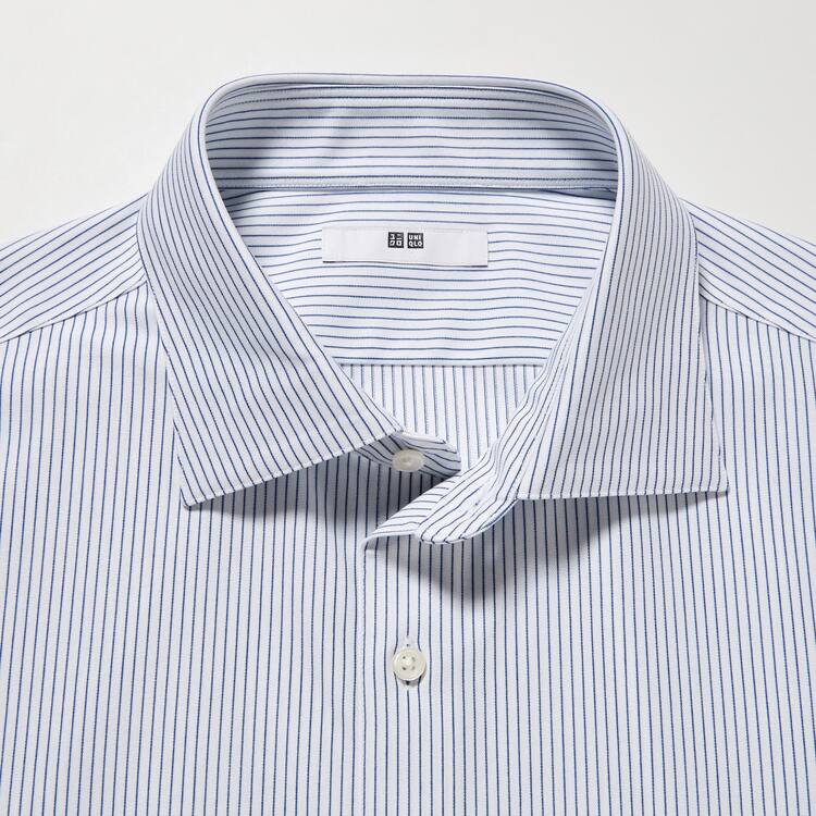 Uniqlo Non-iron Jersey Regular Fit Pruhované (Semi-cutaway Collar) Kosele Panske Modre | ROVFUH-165