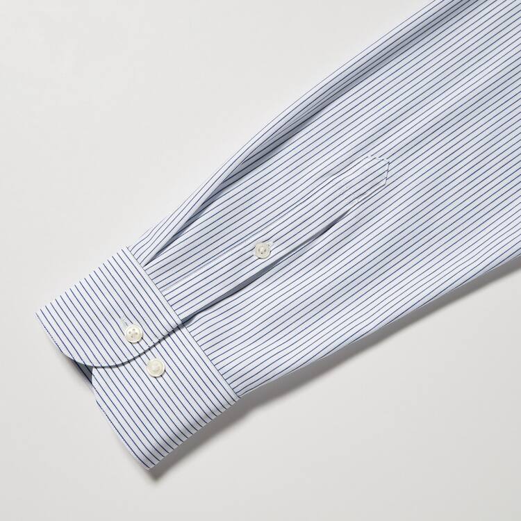 Uniqlo Non-iron Jersey Regular Fit Pruhované (Semi-cutaway Collar) Kosele Panske Modre | ROVFUH-165