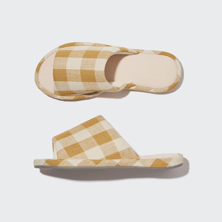 Uniqlo Open Spicou Platene Checked Papuce Panske Žlté | BGPHVF-831