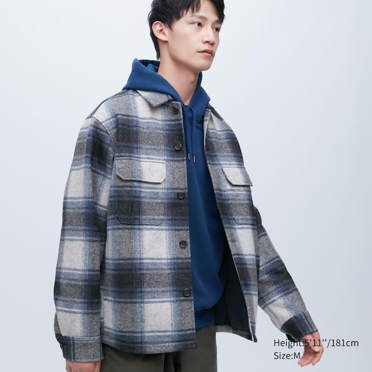 Uniqlo Overshirt Overshirt Panske Modre | AFHDBG-293