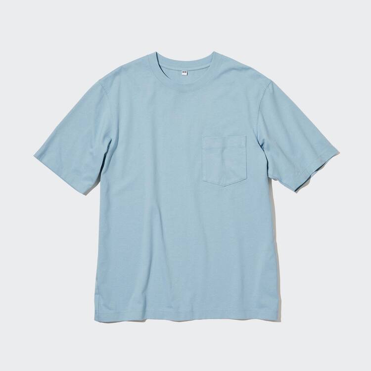 Uniqlo Oversized Pocket Crew Neck Half Sleeved Tricko Panske Modre | ZVGJBE-352