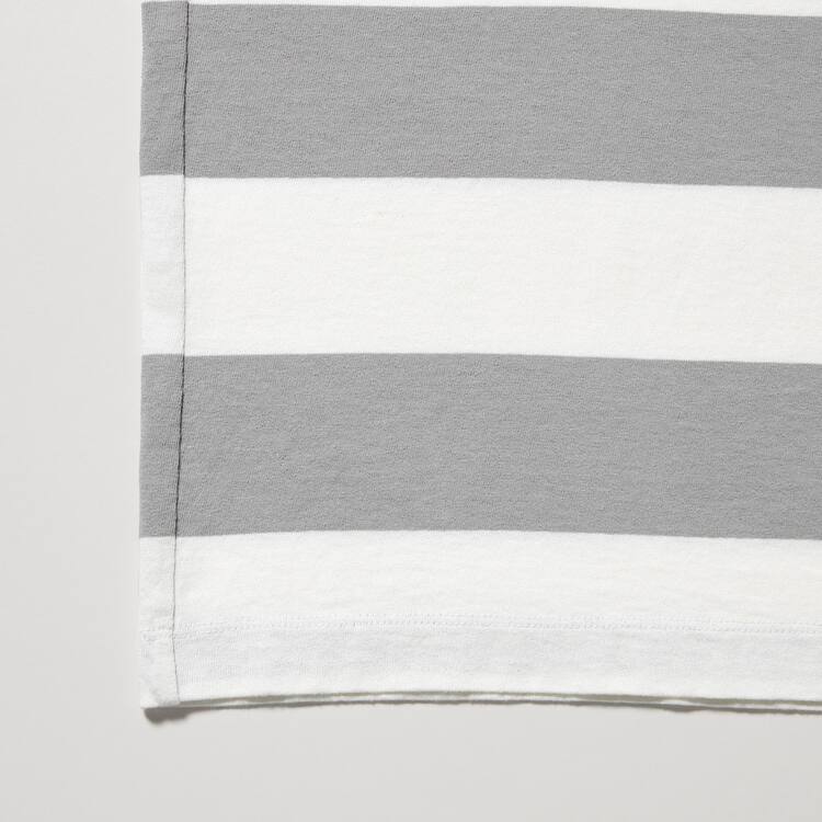 Uniqlo Oversized Pruhované Half Sleeved Tricko Panske Siva | VBERWM-165