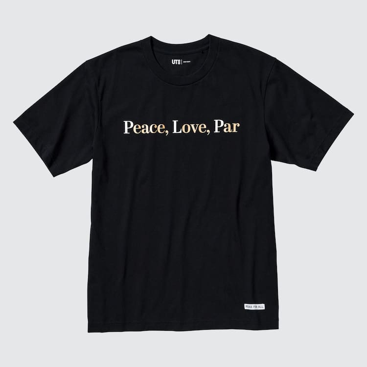 Uniqlo Peace For All Ut Grafika (Adam Scott) Tricko Panske Čierne | ETLFSD-640