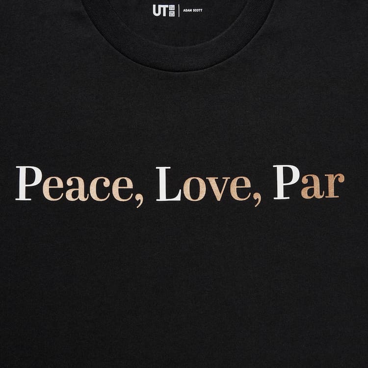 Uniqlo Peace For All Ut Grafika (Adam Scott) Tricko Panske Čierne | ETLFSD-640
