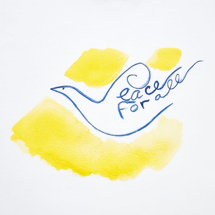 Uniqlo Peace For All Ut Grafika (Ines De La Fressange) Tricko Panske Biele | DVSNHC-897