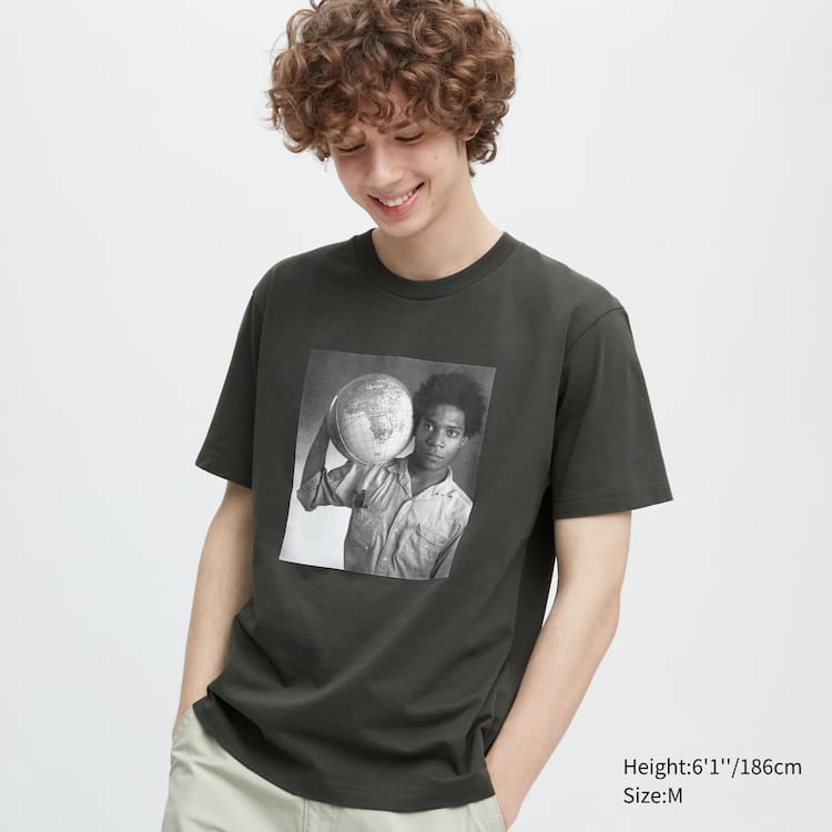 Uniqlo Peace For All Ut Grafika (Jean-michel Basquiat And Christopher Makos) Tricko Damske Tmavo Siva | IOHJYL-429