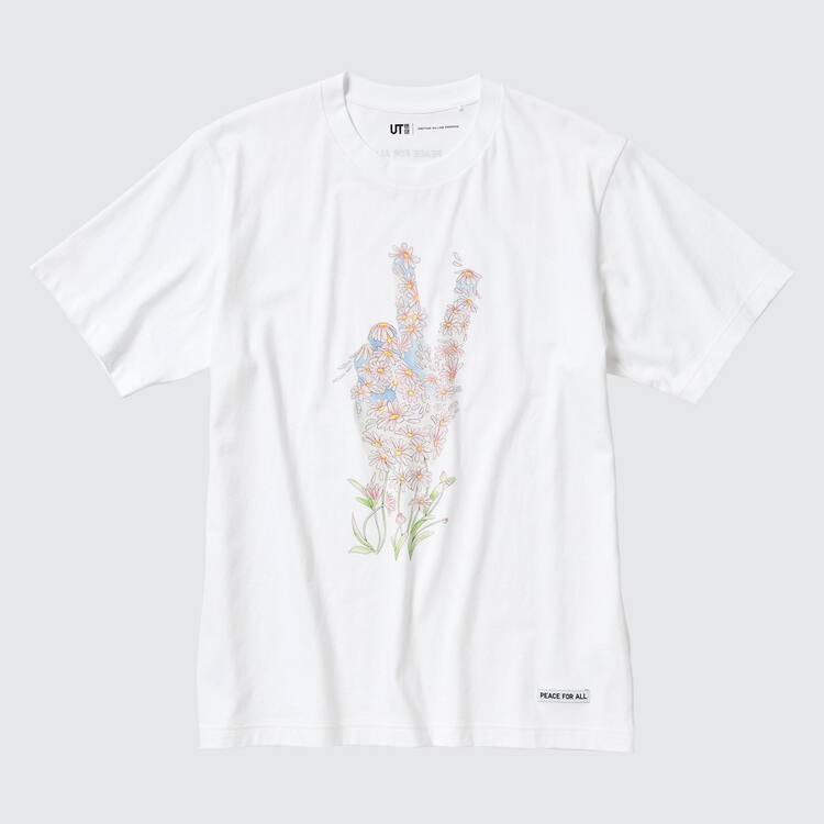 Uniqlo Peace For All Ut Grafika (Jonathan Anderson) Tricko Damske Biele | BCZNXW-631