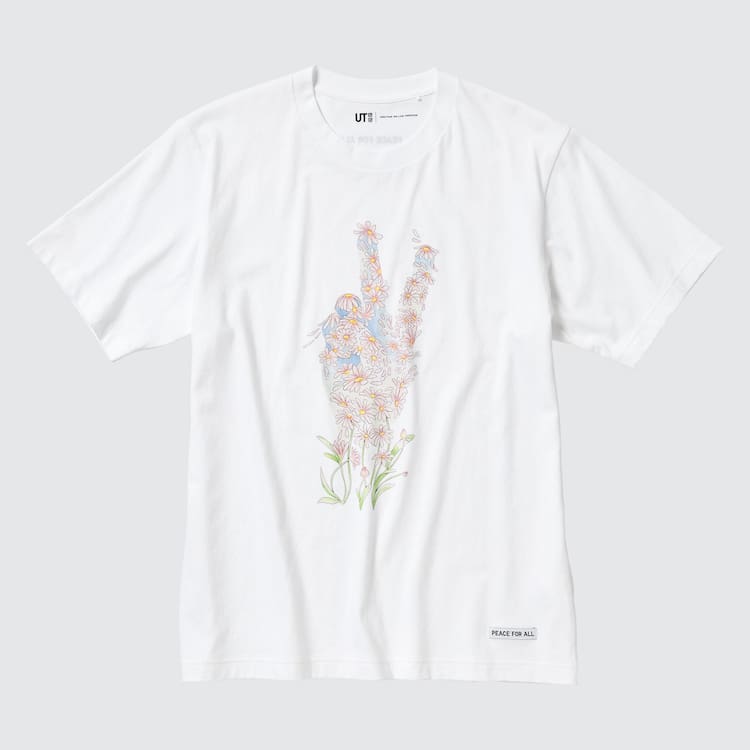 Uniqlo Peace For All Ut Grafika (Jonathan Anderson) Tricko Panske Biele | TOJWXE-238