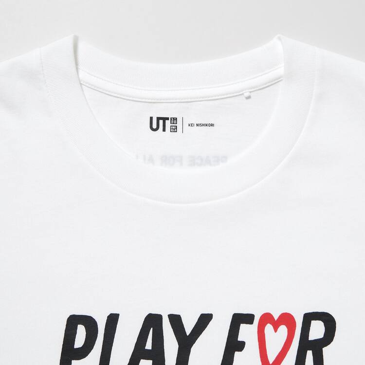 Uniqlo Peace For All Ut Grafika (Kei Nishikori) Tricko Damske Biele | SEAMON-629