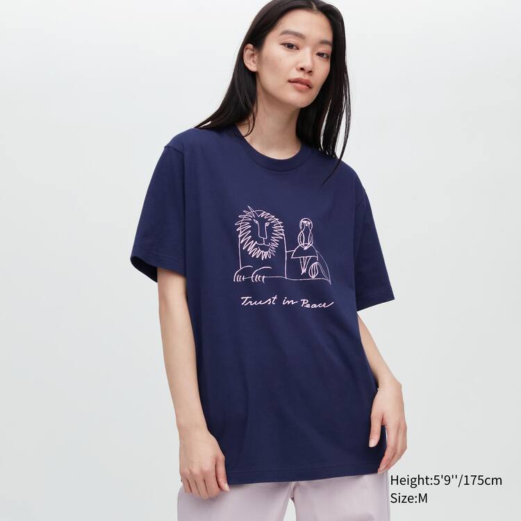 Uniqlo Peace For All Ut Grafika (Lisa Larson) Tricko Panske Námornícka Modrá | NTEYJG-841