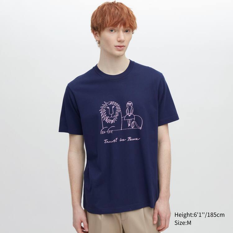 Uniqlo Peace For All Ut Grafika (Lisa Larson) Tricko Panske Námornícka Modrá | NTEYJG-841