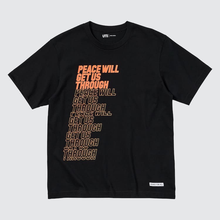 Uniqlo Peace For All Ut Grafika (Shingo Kunieda) Tricko Panske Čierne | HQPTAL-625