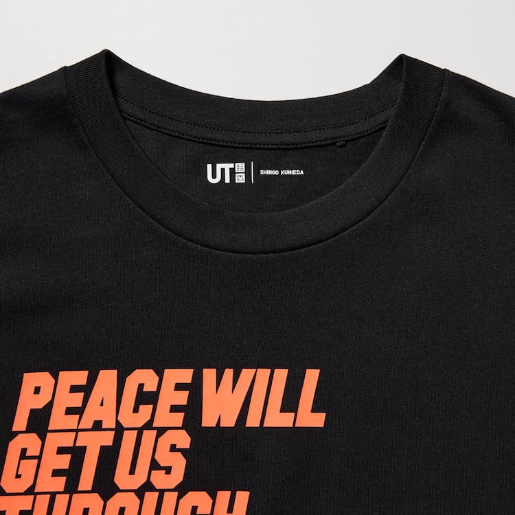 Uniqlo Peace For All Ut Grafika (Shingo Kunieda) Tricko Panske Čierne | HQPTAL-625