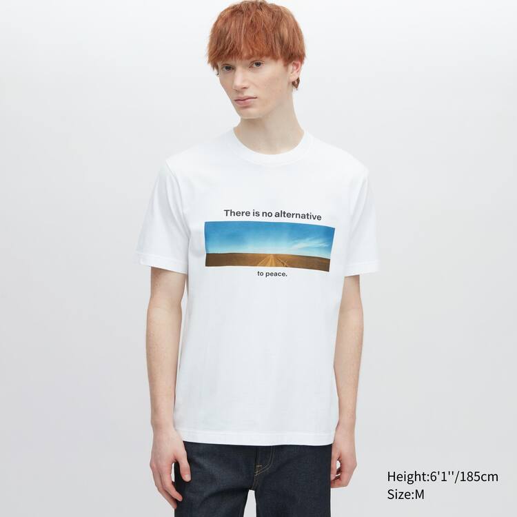 Uniqlo Peace For All Ut Grafika (Wim Wenders) Tricko Panske Biele | VQGPDT-972