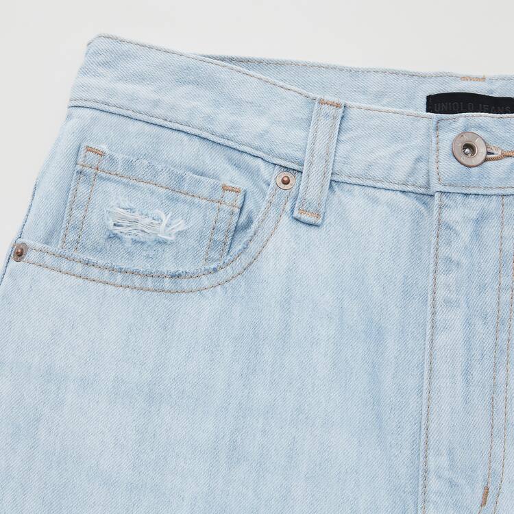 Uniqlo Peg High Rise Distressed Džínsy Damske Modre | UFEJHO-581