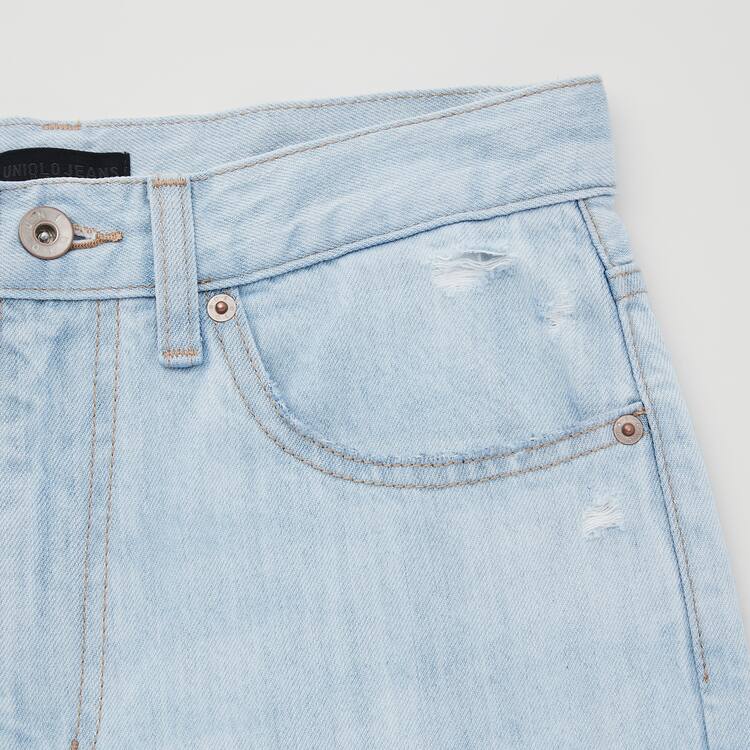 Uniqlo Peg High Rise Distressed Džínsy Damske Modre | UFEJHO-581