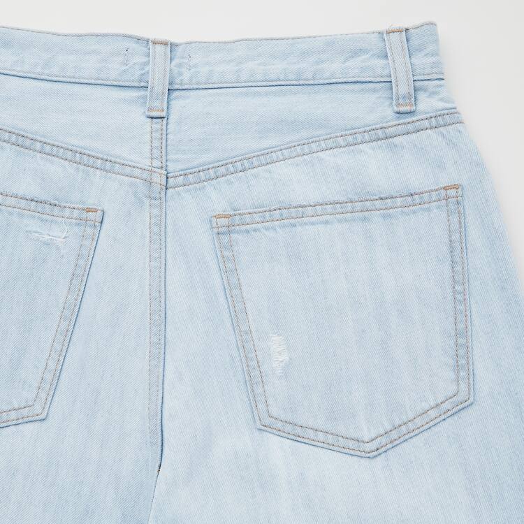 Uniqlo Peg High Rise Distressed Džínsy Damske Modre | UFEJHO-581
