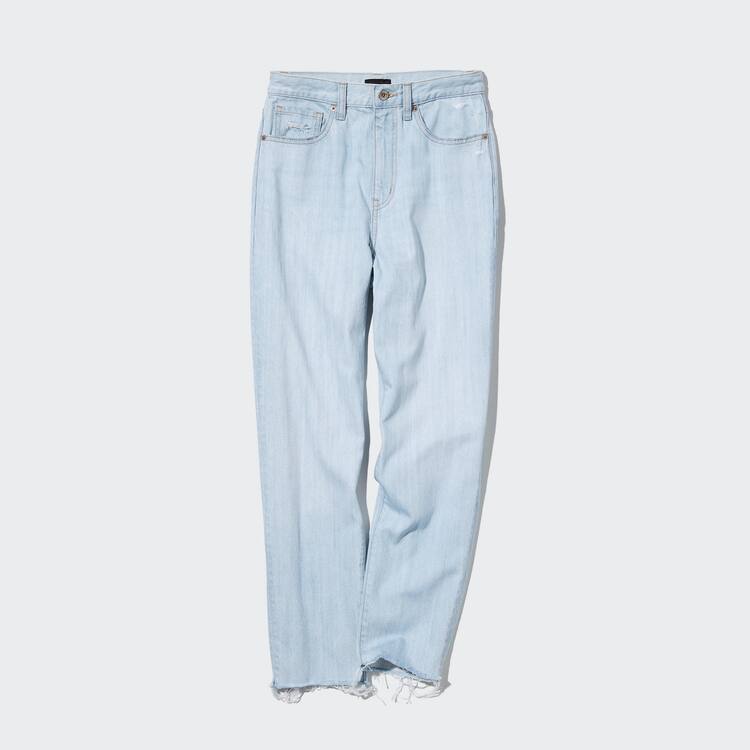 Uniqlo Peg High Rise Distressed Džínsy Damske Modre | UFEJHO-581