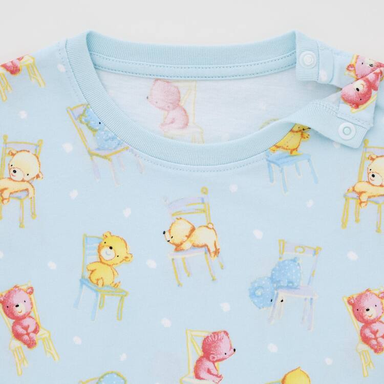 Uniqlo Picturebook Ut Grafika Tricko Pre Babatka Svetlo Modre | YFEDZB-856