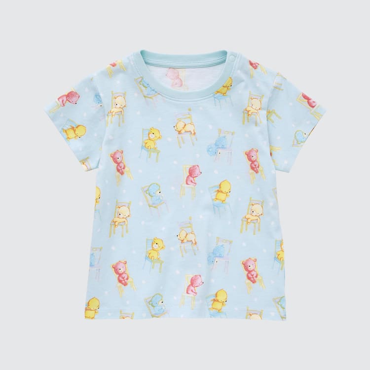 Uniqlo Picturebook Ut Grafika Tricko Pre Babatka Svetlo Modre | YFEDZB-856