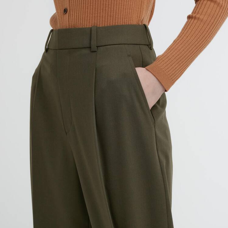 Uniqlo Plisované Siroke Topanky Nohavice Damske Siva | DHEIBT-402