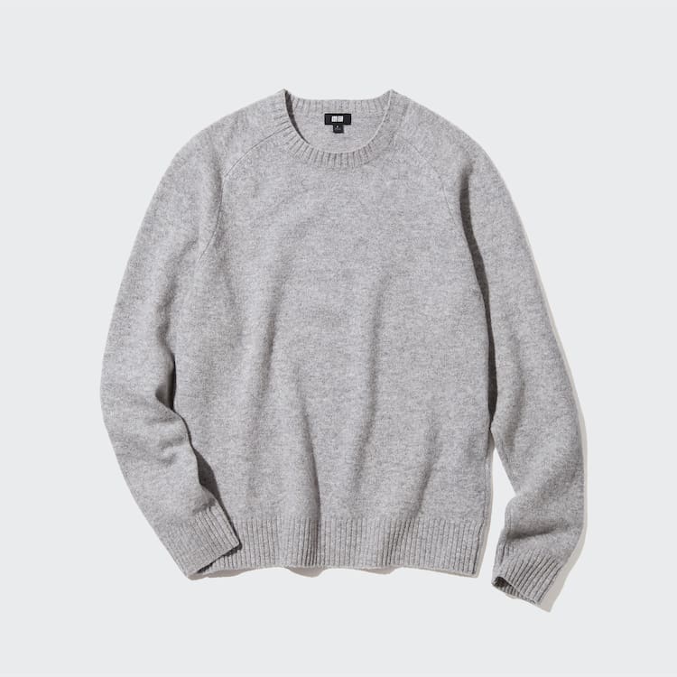 Uniqlo Premium Lambswool Crew Neck (2021 Season) Jumpers Panske Siva | JCIBNA-709