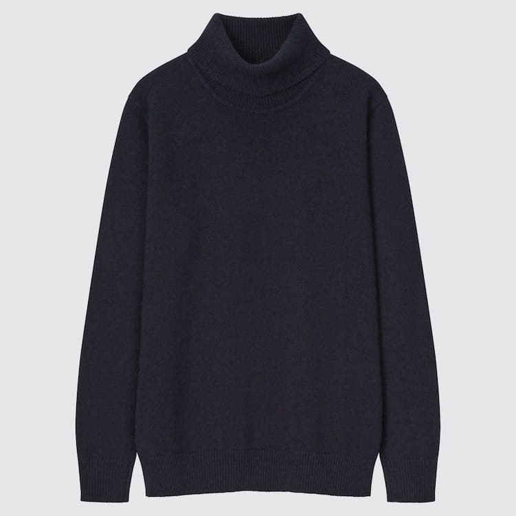 Uniqlo Premium Lambswool Turtleneck (2021 Season) Jumpers Panske Námornícka Modrá | PDAQYS-532