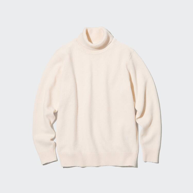 Uniqlo Premium Lambswool Turtleneck Jumpers Panske Biele | ZFRXMD-904