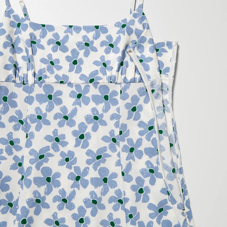 Uniqlo Printed Front Slit Camisole Saty Damske Biele | RNGQWP-576