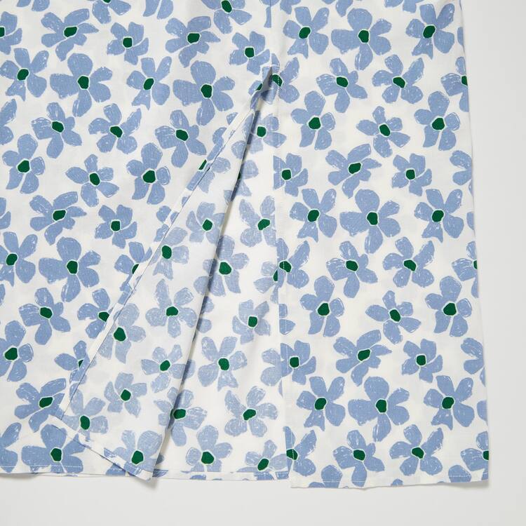 Uniqlo Printed Front Slit Camisole Saty Damske Biele | RNGQWP-576