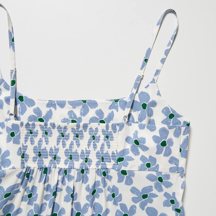 Uniqlo Printed Front Slit Camisole Saty Damske Biele | RNGQWP-576