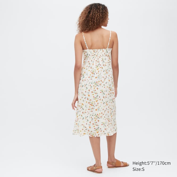 Uniqlo Printed Front Slit Camisole Saty Damske Biele | WMCRPK-739